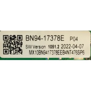 MAIN PARA SMART TV SAMSUNG QLED 4K RESOLUCION (3840 x 2160) / NUMERO DE PARTE BN94-17378E / BN41-02998A / BN9417378E / 17378E / BN97-19316J / PANEL CY-QB050HGCV1H / DISPLAY TP500GT02-8 / MODELO QN50Q60BAFXZA XA03